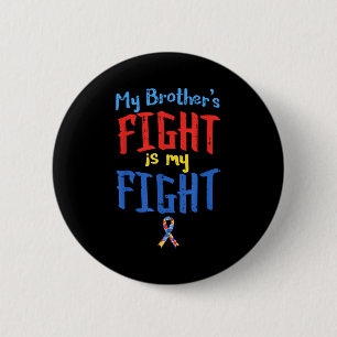 T-shirt met lint voor autisme bewustzijn Mijn broe Ronde Button 5,7 Cm