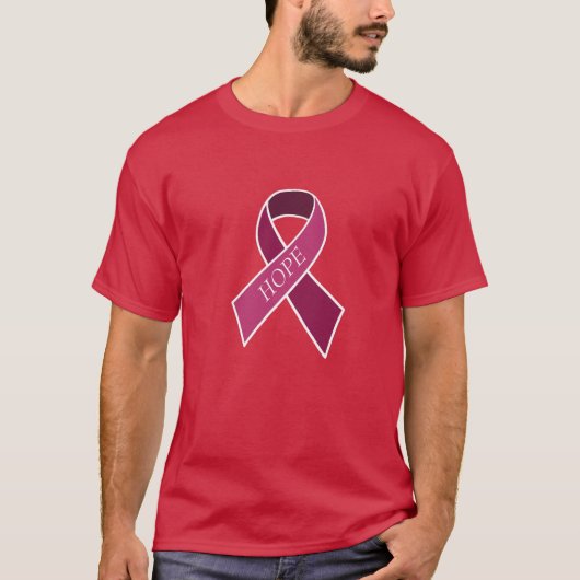 T-shirt met lint voor bewustwording van kanker in  (Voorkant)
