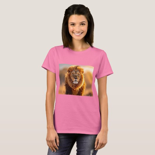 T-shirt met Lion Afbeelding (Voorkant volledig)