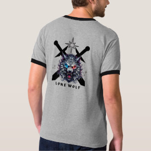 T-shirt met Lone Wolf Warrior – Felle Alpha Wolf m