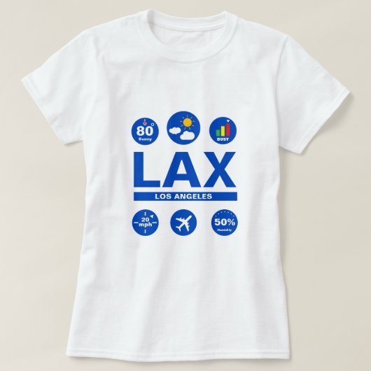 T-shirt met luchthavencode voor weercontrole (Design voorkant)