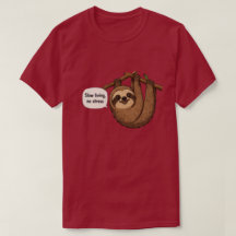 T-shirt met luiaard en tekst 'Langzaam leven, geen