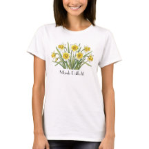 T-shirt met maart narcis bloemen