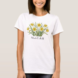 T-shirt met maart narcis bloemen