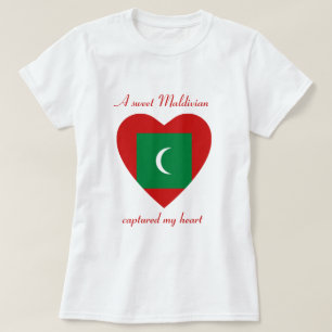 T-shirt met Maldivische vlag hartje
