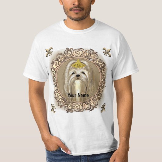 T-shirt met Maltese hond-prinses (Voorkant)