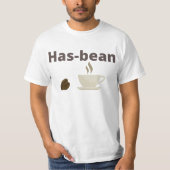 T-shirt met Mannen-waarde van has-bean (Voorkant)