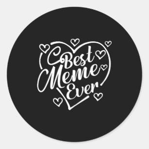 T-shirt met meme grappige hartvorm oma moederdag ronde sticker