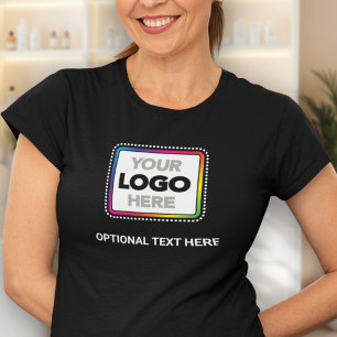 T-shirt met merknaam voor vrouwen met logo en teks