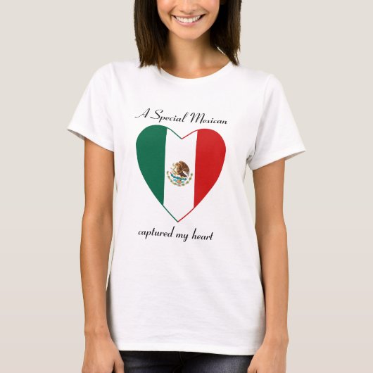 T-shirt met Mexicaanse vlag hartje (Voorkant)