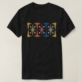 T-shirt met mid-century modern kosmische stervexpl
