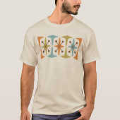 T-shirt met mid-century modern kosmische stervontw (Voorkant)