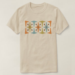 T-shirt met mid-century modern kosmische stervontw