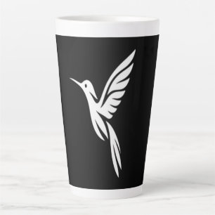 T-shirt met minimalistische afbeelding van kolibri latte mok