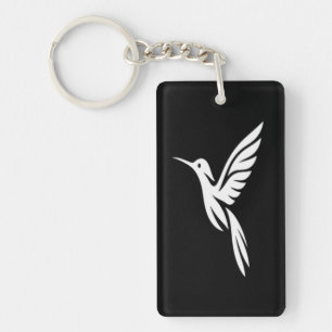 T-shirt met minimalistische afbeelding van kolibri sleutelhanger