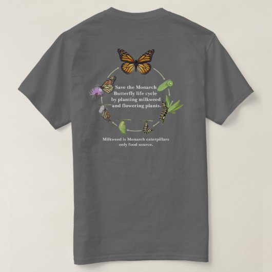 T-shirt met monarchvlinder (Design achterkant)