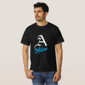 T-shirt met monogramletter A en eigen naam in het (Voorkant volledig)