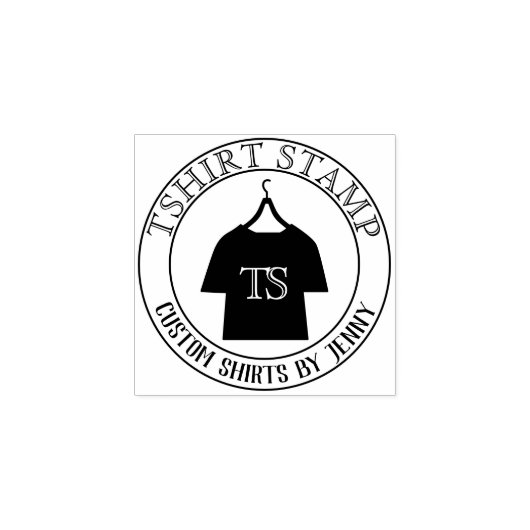 T-shirt met monogramletter kleding hanger rubberstempel (Afrduk)