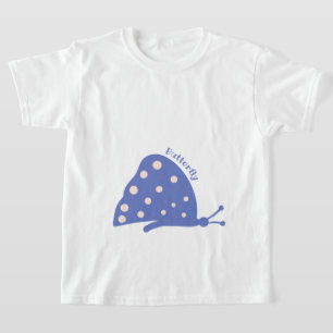T-shirt met mooie minimale blauwe vlinder