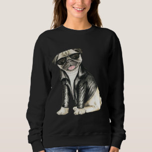 T-shirt met mopshond en zonnebril Mops citaten Gra