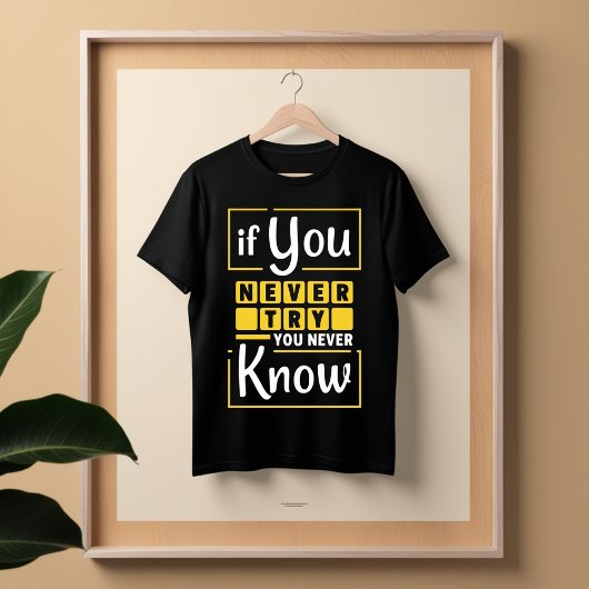 T-shirt met motivatie prijsopgave - Try & Succeed