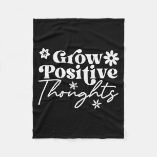 T-shirt met motivatie zin om positieve gedachten t fleece deken