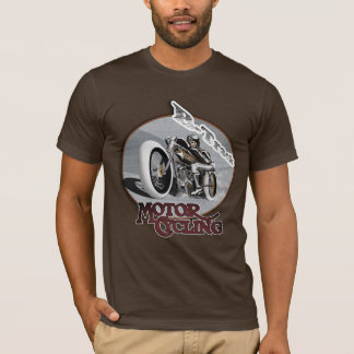 T-shirt met motorfiets, racer