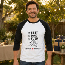 T-shirt met mouwen en 'Beste papa ooit' bedrukt