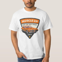 T-shirt met Muscle up auto logo