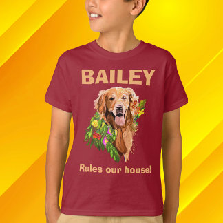 T-shirt met naam en foto van hond personaliseren