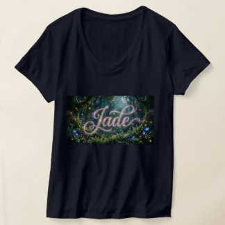 T-shirt met naam Jade cosmic flowers