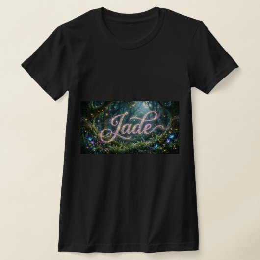 T-shirt met naam Jade cosmic flowers (Laagn)