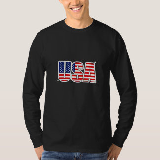 T-Shirt met naam USA en lange mouwen
