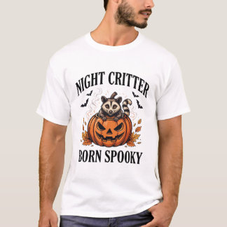 T-shirt met nachtdier wasbeer Halloween
