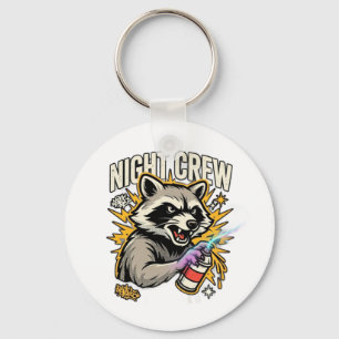 T-shirt met nachtheer wasbeergraffiti sleutelhanger