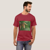 T-shirt met natuurgetinte bladprint (Voorkant volledig)