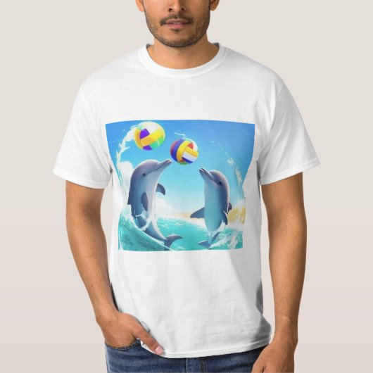 T-shirt met oceandolfijnen (Voorkant)