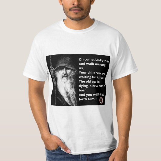 T-shirt met Odin afbeelding & text, Balder Rising  (Voorkant)