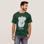 T-shirt met olifant die een klavertjevier vasthoud (Voorkant volledig)