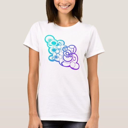 T-shirt met ombre wolkendesign (Voorkant)