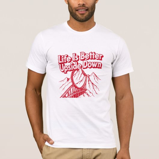 T-shirt met omgekeerde levens typografie (Voorkant)