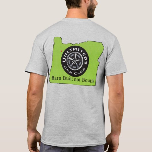 T-shirt met omtrek van Unlimiteds staat (Achterkant)