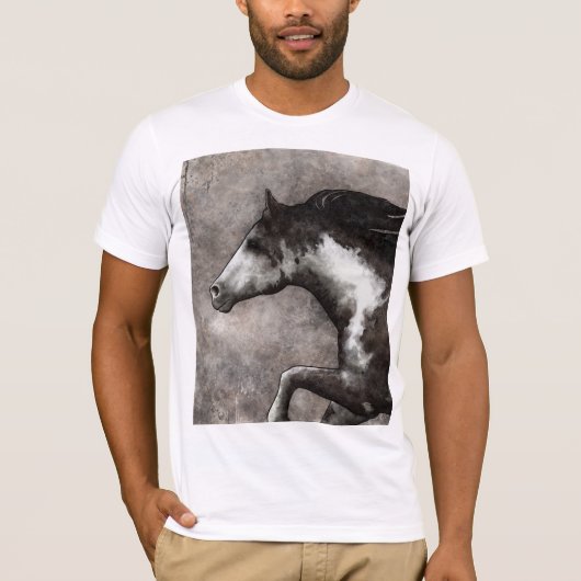 T-shirt met ongebreidelde overdruk. (Voorkant)