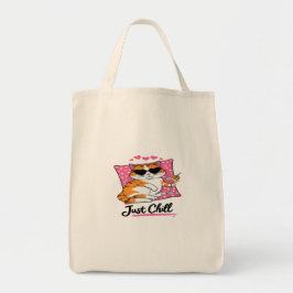 T-shirt met ontspannende kat - Just Chill Cat Love Tote Bag