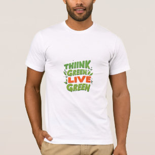 T-shirt met ontwerp van "Think Green Live Green".