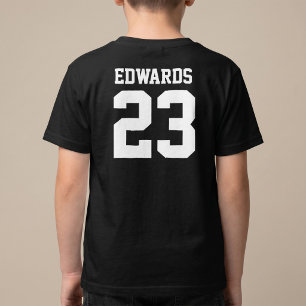T-shirt met op maat gemaakt rugnummer en naam voor
