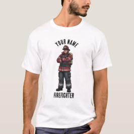 T-shirt met op maat gemaakte naam brandweerman mas