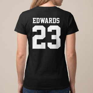 T-shirt met op maat gemaakte sportnummers en naam