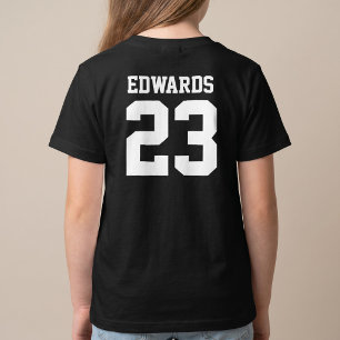 T-shirt met op maat gemaakte sportnummers en naam