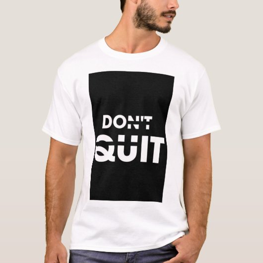 T-SHIRT MET OPDRUK 'GEEF NIET OP' (Voorkant)